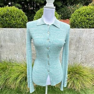 Le Ore Bell Sleeve Ribbed Cardigan